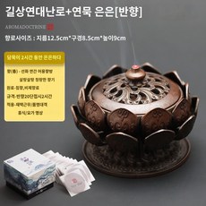 연꽃향로 가정용 실내 단침향 훈향로 앤티크 브론즈 장식 공불반향로 분향기, 길상연대난로연묵유숙(반향)