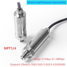 직접 리드 압력 트랜스미터 압력 변환기 NPT1/4 4-20mA 0-5V 1-5V 0.5-4.5V RS485 1Mpa 1.6Mpa 10Mpa 15Mpa 25Mpa 40Mpa, 45) 0-6Mpa - RS485, 1개