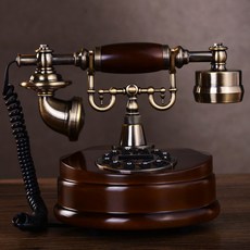 해외 엔틱전화기 원목 구식 유선 미국식 패션 아이디어 빈티지 유럽식 거실 전화기 회전 가정용-542218, 05.일반(버튼) - 플러그, 단일옵션