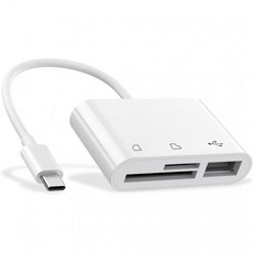 RayCue USB C to Micro SD TF 메모리 카드 리더 iPhone 15 iPad Pro MacBook Pro/Air Chromebook XPS 갤럭시 S10/S9, White, 1개