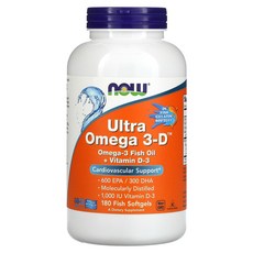 나우푸드 Ultra 오메가 3-D EPA 600/DHA 300 피쉬 소프트젤 180정, 1개