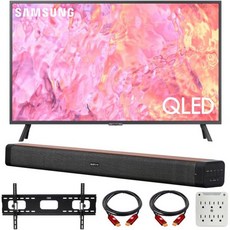 삼성 QN75Q60CA 75인치 QLED 4K 스마트 TV 번들 데코 홈 60W 2.0 채널 사운드바 37-100인치 벽걸이 브래킷 및 6구 서지 어댑터2023년 모델, 70 Inch