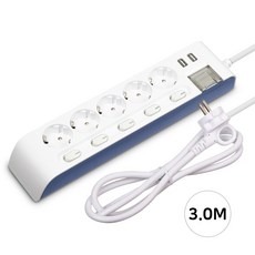현대 하이탭 접지 개별 USB 2구 3구 4구 5구 6구 멀티탭 콘센트, USB 개별형 5구 3M