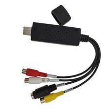 외장형 디지털 tv 티비 수신 카드 동글이 USB 2.0 캡처 비디오 TV DVD VHS 오디오 어댑터 윈도우 2000 XP 7/10 DVR 4 채널, 01 Black, 01 Black