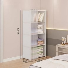 옷장정리함 휴대용 정리함 캐비닛 방진 의류 다층 포함 보관 커튼, White 5-layer
