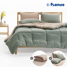 파스텔톤 very soft washing 항균 피치스킨 알러지케어 워싱 차렵이불+패드+베개커버 세트 싱글 퀸 사이즈 침구세트 화사한컬러 이불패드세트, 보덴_미스티카키