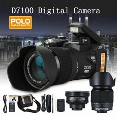 24배 광학 줌 HD 디지털 스틱 카메라 POLO D7100 3300만 화소 전문 자동 초점 dslr 카메라 옥외 3렌즈, D7100 US, Standard - dslr카메라