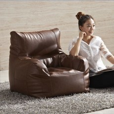 빈백 북유럽스타일의 모찌쇼파 쇼파 싱글 거실 팔걸이 다다미 게으름뱅이 레저 가죽공예 작은쇼파 창가의자, T03-미색