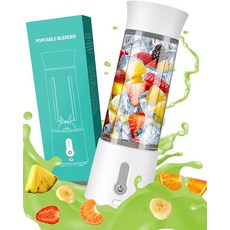 휴대용 블렌더 쉐이크 & 스무디용 무선 휴대용 블렌더 502.8ml(17온스) USB-C 충전식 블레이드 6개 BPA 프리 개인 사이즈 블렌더 스포츠/여행/가정용 휴대용, 휴대용 블렌더, 쉐이크 & 스무디용 무선 휴대용 블렌더