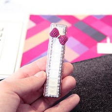 여성 여자 라이터 충전식 usb 라이터 담배 여자친구 선물, [화이트 다이아몬드 + 활] USB 충전식