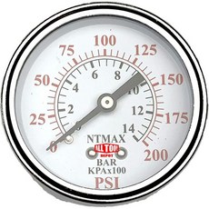 압력게이지 오일 수압 가스 Best in USA 2.5 Air Pressure Gauge Center Back Mount 14 NPT 212 다이얼 0 ~ 200 PSI New, 1개
