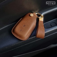 인스톨 스파크 푸에블로 가죽 스마트 키케이스 키홀더 / 쉐보레-03, 블루그린(+금속 골드), 핑크