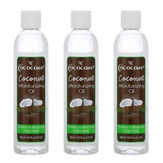 Cococare 코코넛 모이스처라이징 오일 250ml(9fl oz), 3개, 250ml - 비누용코코넛오일