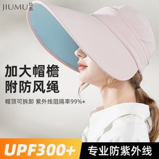 JIUMU 쥬 무 (JiUMU) 차양 모자 큰 라인 빈 캡 녀 여름 해변 비 치 햇 자외선 차단 제 옥외 여자 CD 008 핑크