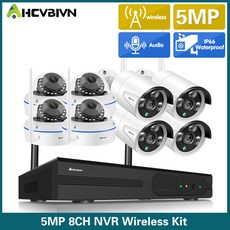 영어 매뉴얼 HD 5MP 무선 cctvip 카메라 보안 시스템 키트 8ch 4ch 비디오 모니터링 실외 nvr 홈 보안 와이파이 카메라 키트, 2T, 영국 플러그, 8CH NVR 8pcs 카메라, 1개