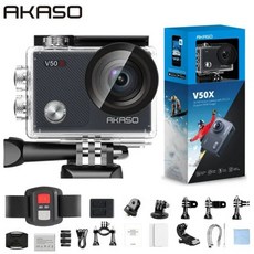 360도카메라 자전거 블랙박스 바디캠 AKASOv50 x 와이파이 액션 EIS 터치스크린, camera only+with U3 32G Card