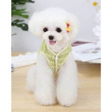 스트라이프 뽀글이 후리스 극세사 고양이 옷 강아지 옷 똑딱이 단추 수면조끼, M, M그린(PET2), 1개