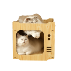 애완동물 원목 고양이 숨숨집 이층 침대 동굴 냥이 하우스 이층집 터널 방석 텐트 캣폴, A.고양이핏