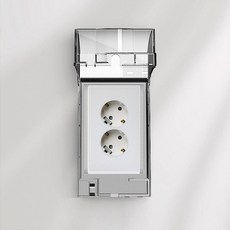 콘센트 커버 덮개 1+1 세트 블랙 대형 절연 방수 욕실 콘센트커버, 블랙 대형1+1