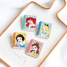 디즈니 프린세스 북커버 인어공주 앨리스 벨 백설공주 뱃지