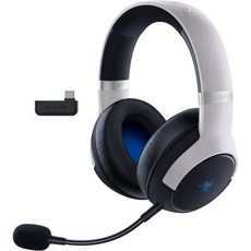 플레이스테이션 5 / PS5 PC 모바일 PS4 하이퍼센스 트라이포스 50mm 드라이버 분리형 마이크 2.4용 레이저 카이라 프로 듀얼 무선 게이밍 헤드셋GHz 및 블루투스스마, White/Black, Kaira Pro_PlayStation, 1개