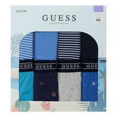 GUESS 게스 남아 주니어 면스판 박서브리프 8매 초등남아 중등남아 남아팬티세트