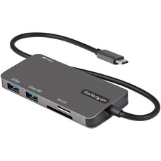 StarTech.com USB C 멀티포트 어댑터 - USB-C to 4K HDMI 100W 전원 공급 패스스루 SD/MicroSD 슬롯 3포트 USB 3.0 허브 - USB, 1개