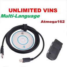 V2 HEX 스캐너 ATMEGA162 인터페이스 자동 도구 VW 23 다국어 COM VAG 코딩 AUDI OBD2 진단 VCDS NIEMOGH, Italian English, 1개