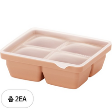 모윰 프리미엄 실리콘 이유식 큐브 4구, 테라코타, 2개, 360ml