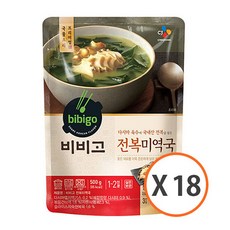 CJ 비비고 전복미역국 500g x 18개, 단품