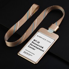 하이킹영 알루미늄카드 케이스 덕상 전문적으로 경영함 걸개 밧줄 알루미늄 작업 패 증거서류 카드 사원증 공 흉부위 번호판, 금메달 _골드 버클 금색 줄무늬 타슬
