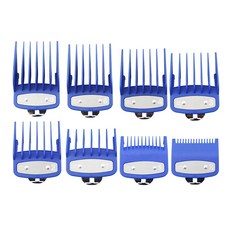 전문 헤어 클리퍼 리미트 가이드 빗 월 트리머용 커팅 이발, 4) Metal8PcsBlue, 1개