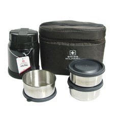 스위스밀리터리도시락-아미보온도시락세트-470ml -검정(RKL-1100-B), 1개