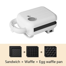 업소용 와플기계 와플기 전기 가정용 CUKYI 600W 가정용 아침 식사 기계 전기 샌드위치 메이커 빵 토스터, 03 White 3 pans