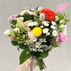 정아네식탁 생화 농장 꽃정기구독 택배 꽃다발 대형, 꽃다발대형+포장
