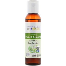 Aura Cacia 아우라카시아 오가닉 너처링 스위트 아몬드 오일 Organic Nurturing Sweet Almond 4oz(118ml), 1개