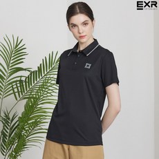 [EXR] 여성 쿨링 반팔 카라 티셔츠 블랙