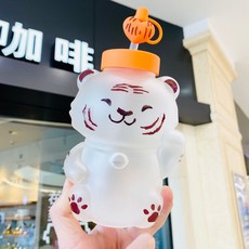 대만 별 바 컵 22 새해 선물, 맹호 빨대 컵, 301-400ml, 1개