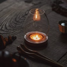 캔들 유리홀더 촛대 인센스 트레이 받침대 인테리어, 워터 캔들 홀더, 1개