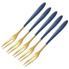 225950 304 스테인리스강 과일 포크 홈 디저트 파티용 샐러드 결혼식용 업 엔드 수저 창의적인 패션 럭셔리 여름, Blue 5pcs