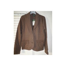 RALPH LAUREN BROWN KNIT SHAWL COLLAR CARDIGAN JACKET NWT$119 MISSES L