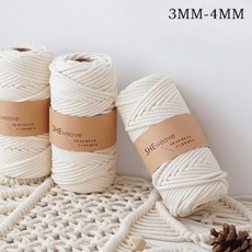 마크라메 뜨개실 코튼 로프 스트랩 DIY 재료, 50m/롤, 4mm