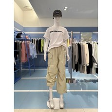 오우오 OWO 수트카고PT W4M44PT04 오버핏 스트링 핀턱 우븐카고팬츠