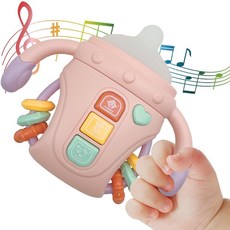 Baby Musical Toys 음악과 조명이 있는 학습 장난감 젖꼭지 보조제 용 딸랑이 선물 1346500, A-핑크 - 용딸랑이