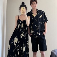  휴양지커플룩 해변 커플 시밀러 룩 바캉스 허니문 신혼 여행 동남아 여름 패션 