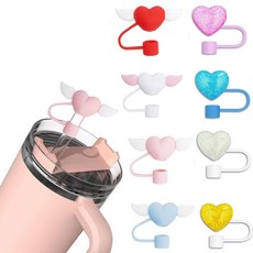 루나뷰링 스탠리 호환 텀블러 빨대 마개 10mm, 1개, 블루하트
