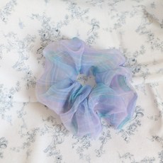 더걸링 3color 1+1 체크곱창밴드 오간자 스크런치 머리 끈