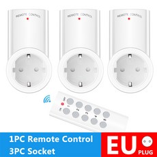 스마트 가능 220V 플러그 무선 433mhz 소켓 230V 유럽 제어 프랑스 벽 원격 프로그래밍 LED 전기 스위치 콘센트 안전, 1 X 3 socket EU, 1개
