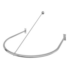 Naiture 옷가게용 피팅 룸 쇼핑몰 부티크 웨딩 원피스 샵에서 사용되는 탈의실 커튼 봉 하프 타원형 튼튼한 304 스테인리스 스틸 천장 지지대 91.4 x 91.4c, Chrome