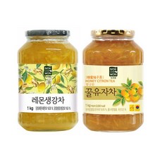[녹차원] 레몬생강차 1KG+꿀유자차 1kg, 1세트